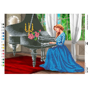 Пианистка Схема для вышивки бисером Virena А3Н_150
