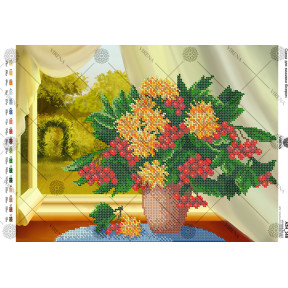 Цветы в вазе Схема для вышивки бисером Virena А3Н_148