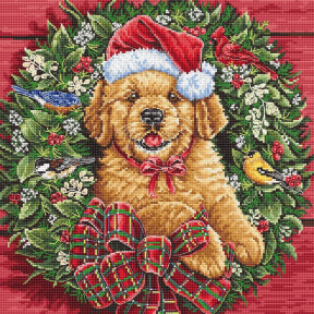 Різдвяне щеня Набір для вишивання хрестиком LETISTITCH L8053