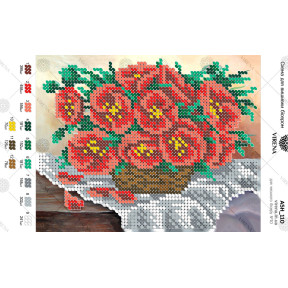 Цветы в вазе Схема для вышивки бисером Virena А5Н_110