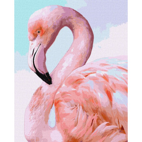 Розовый фламинго Набор для росписи по номерам Идейка KHO4397