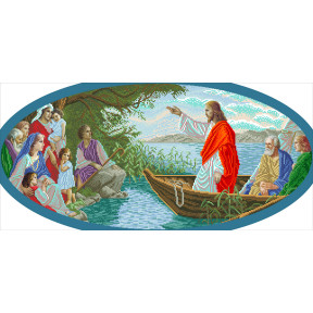 Иисус в лодке (овал) Набор для вышивания бисером БС Солес ІЧ-ов