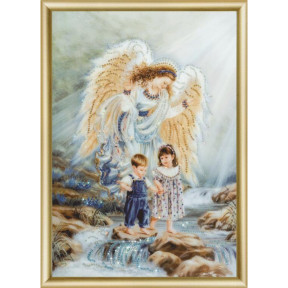 Ангел та діти Набір для вишивання стразами Чарівна мить