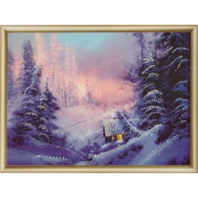 Будиночок у зимовому лісі Набір для вишивання стразами Чарівна