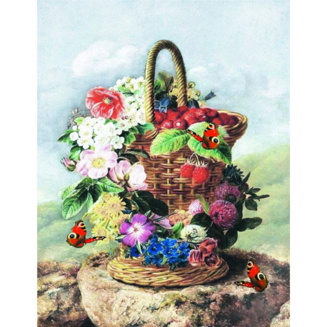 Квіти та фрукти Принт для художньої вишивки Alisena AL1081а фото