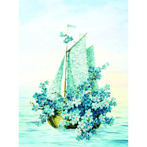 Квітковий корабель Принт для художньої вишивки Alisena AL1070а