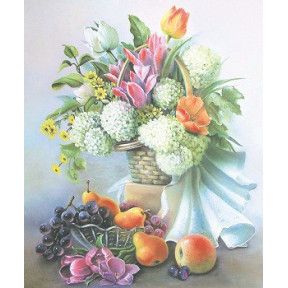 Квіти та фрукти Принт для художньої вишивки Alisena AL1013а