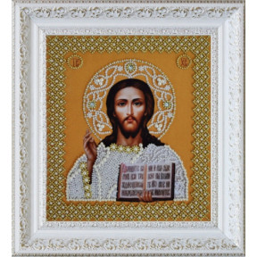 Набор для вышивания Картины Бисером Р-207 Икона Христа Спасителя. Венчальная пара (золото)