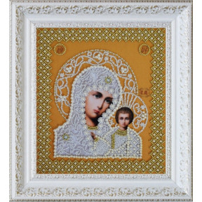 Набор для вышивания Картины Бисером Р-206 Казанская Икона Божией Матери. Венчальная пара (золото)