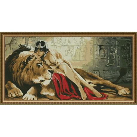 Клеопатра со львом Набор для вышивания крестиком Фантазия 200/108
