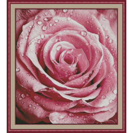 Рожева троянда Електронна схема для вишивання хрестиком КВ-0029ИХ