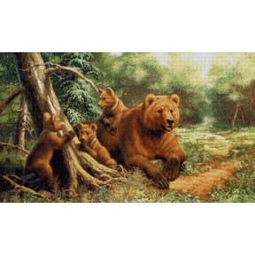 Медвежья семья Электронная схема для вышивания крестиком СХ-46НО