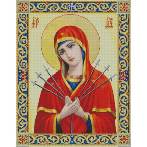Богородица Семистрельная Электронная схема для вышивания крестиком СХ-101НО