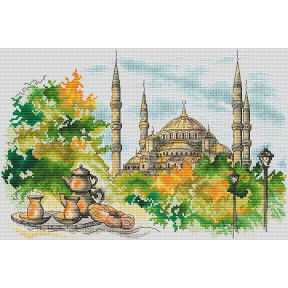 Стамбул. Голубая мечеть Электронная схема для вышивания крестиком КБ-0078СХ