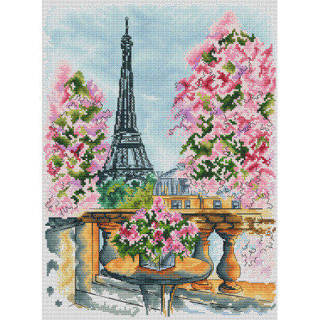Весна в Париже Электронная схема для вышивания крестиком КБ-0087СХ