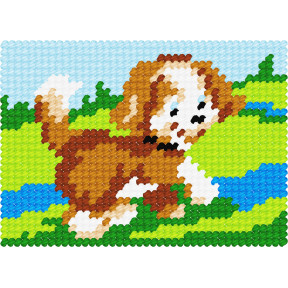 Веселый щенок Набор для вышивания с пряжей Bambini X-2116