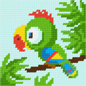 Папугай Набор для вышивания с пряжей Bambini X-2049