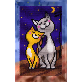 Влюбленные коты Набор для вышивания с пряжей Bambini X-2311