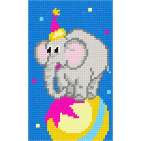 Цирковой слонёнок Набор для вышивания с пряжей Bambini X-2325