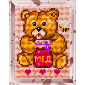 Медвежонок с медом Набор для вышивания с пряжей Bambini X-2206
