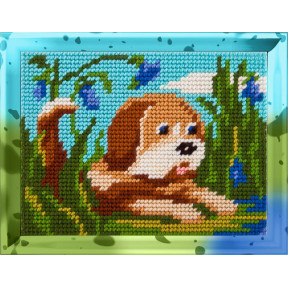 Игривый щенок Набор для вышивания с пряжей Bambini X-2223
