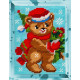 Рождественский медвежонок Набор для вышивания с пряжей Bambini X-2225