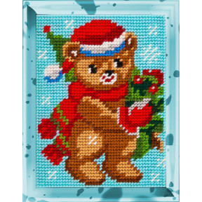 Різдвяний ведмедик Набір для вишивання з пряжею Bambini X-2225