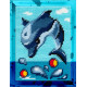 Дельфин играется в воде Набор для вышивания с пряжей Bambini X-2229