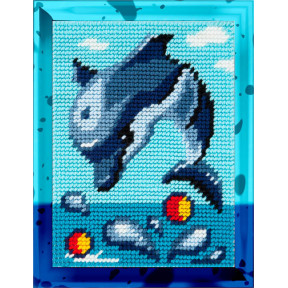 Дельфін грається у воді Набір для вишивання з пряжею Bambini X-2229