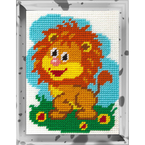 Веселый львенок Набор для вышивания с пряжей Bambini X-2256