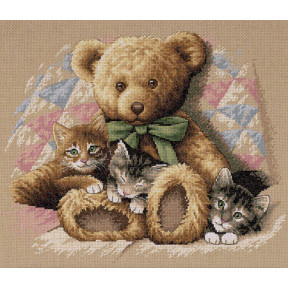 Набір для вишивання хрестом Dimensions 35236 Teddy & Kittens