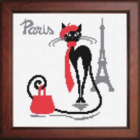 Кошка-парижанка Набор для вышивания крестом Чарівниця N-1910