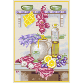 Кухонний натюрморт з лавандою Набір для вишивання хрестиком Чарівниця N-2602