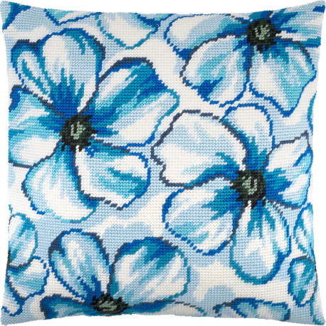 Сині квіти Набір для вишивання подушки Чарівниця V-239
