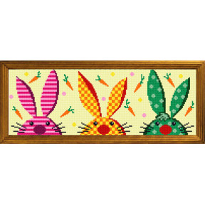 Пасхальные кролики Канва с нанесенным рисунком Чарівниця S-82