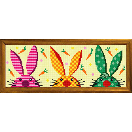 Пасхальные кролики Канва с нанесенным рисунком Чарівниця S-82