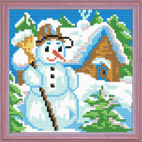 Снеговик Канва с нанесенным рисунком Чарівниця A-09