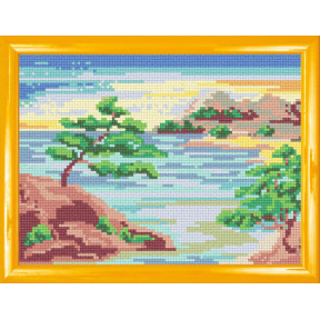 Пейзаж «Японский берег» Канва с нанесенным рисунком Чарівниця H-05