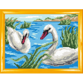 Лебеді в плавнях Канва із нанесеним малюнком Чарівниця H-28