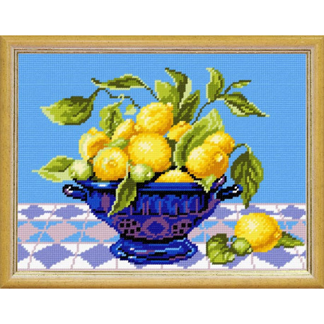 Лимоны в вазе Канва с нанесенным рисунком Чарівниця L-06