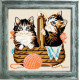 Котята в лукошке Канва с нанесенным рисунком Чарівниця E-24