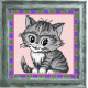 Сіре кошеня Канва з нанесеним малюнком Чарівниця E-25