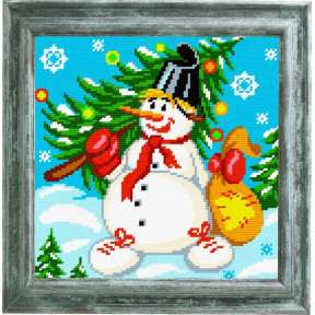 Снеговик Канва с нанесенным рисунком Чарівниця E-43