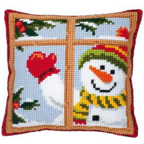 Веселый снеговик Набор для вышивания крестом (подушка) Vervaco PN-0008519