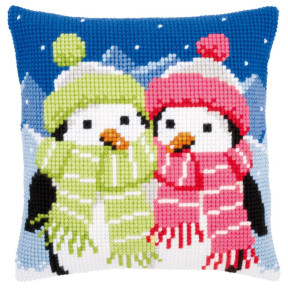 Пінгвіни з шарфом Набір для вишивання хрестом (подушка) Vervaco PN-0147690