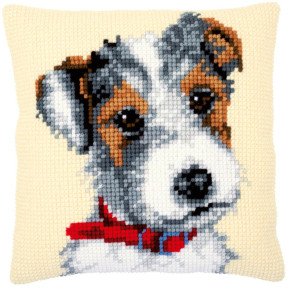 Собака с красным ошейником (подушка) Набор для вышивания крестом Vervaco PN-0169611