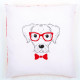Собака у червоних окулярах Набір для вишивання гладдю (подушка)