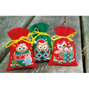 Різдвяні сови Набір для вишивання хрестом (мішечки для саше) Vervaco PN-0155943