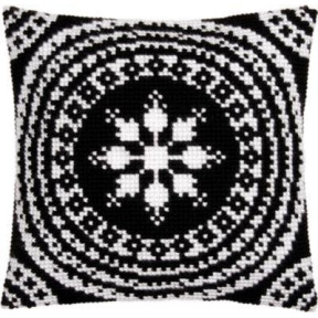 Чорний та білий Набір для вишивання хрестом (подушка) Vervaco