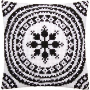 Чорний та білий Набір для вишивання хрестом (подушка) Vervaco